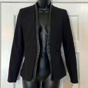 H&M Black Blazer with Leather Trim